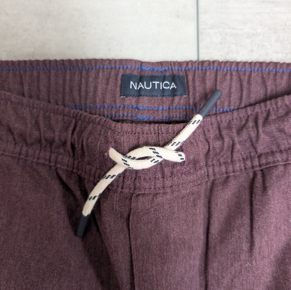 Nautica Burgundy Plum Pull On Stretch Waist Drawstring Pants Youth Size Large 14 - Picture 4 of 8